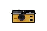 Kodak i60 Wiederverwendbare 35-mm-Filmkamera – Retro-Stil, fokussierfrei, integrierter Blitz, Drücken und Pop-Up-Blitz (gelb)