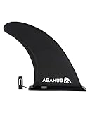 Abahub SUP Finne 9 Zoll Universal SUP Finne Abnehmbare Center Fin Fiberglas Verstärkte SUP Ersatzflossen Abziehbar SUP Zubehör für Surfboard, Stand-Up Paddle Board, Longboard, Schwarz