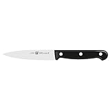 ZWILLING Twin Chef Spick-/Garniermesser, Klingenlänge: 10 cm, Kleines Klingenblatt, Rostfreier Spezialstahl/Kunststoff-Griff im Nietendesign, Schwarz