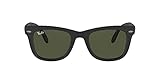 Ray-Ban Herren Folding Wayfarer Sonnenbrille, Schwarz (Schwarz/ Klassisch Grün), 50 mm EU