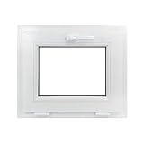 ECOPROF Kipp - Kellerfenster | Kunststoff Fenster | Gartenhaus Fenster | Maße: 60x50 cm (600x500 mm) | Farbe: Weiss | 70mm Profil