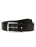 Tommy Hilfiger Herren Gürtel New Denton Belt 4.0 aus Leder, Schwarz (Black), 95 cm