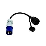 CEE Kabel Adapter Stecker auf Schutzkontakt-Kupplung IP44 Electraline spritzwassergeschützt I H07RN-F 3G2,5 / 16A für Camping,Caravan und Wohnwagen etc