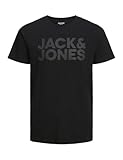 JACK & JONES Herren Jjecorp Logo Tee O-Neck Noos T-Shirt, Black/Fit:Slim/Large Print/Black, L EU