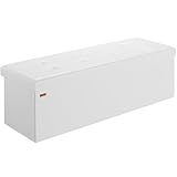 Casaria® Sitzbank mit Stauraum Faltbar Weiß 115x40x40cm Gepolstert Deckel Kunstleder Schlafzimmer Wohnzimmer Flur Sitztruhe Truhenbank Polsterbank