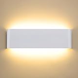 Wandleuchte Innen LED Schiele 12W Wandlampe Kinderzimmer 2800K Warmweiß Moderne 30cm 960LM Wandbeleuchtung Aluminium Badezimmer Lampe Wand Up Down LED Flurlampe für Schlafzimmer Wohnzimmer Treppenhaus