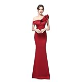 YKSEND Abendkleid Elegant Damen Cocktailkleide Ladies Evening Dress Einschultriges Langes Fischschwanzkleid Geeignet für Bankett Abendparty Modeparty,C,XL