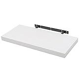 WOLTU Wandboard Wandregal CD DVD Regal Bücherregal Schweberegal Holz Board 120x22.9x3.8cm Weiß für Büro, Wohnzimmer, Schlafzimmer, Küche RG9315ws