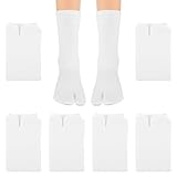 KALIONE 6 Paar Flip-Flop-Socken, geteilte Zehensocken elastische Tabi unisex Socken Unisex Polyester geteilte Zehensocken elastische Socken für Damen und Herren (weiß)