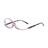 Einseitige Schminkbrille Tragbare Rotierende Und Faltbare Schminkbrille Damen Schminkbrille Lesebrille Für Make-up Mit Reversible Linse +2.50 Lila, violett