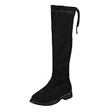 CreoQIJI Schnee Stiefeletten Kinder rutschfeste atmungsaktive Damen Stiefel Schneeschuhe Kinder 36 Wasserdicht (Black, 27 Toddler)