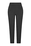 Kendindza Damen Thermo-Hose gefüttert mit Innen-Fleece Blickdicht (Schwarz | Muster: Spitze & Strasssteine, M)