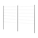 Windhager Edelstahlseil Rankhilfe, Komplett-Set, Metall, 148 x 190 cm, Rankgitter Garten, Pflanzenstütze, Kletterhilfe für Pflanzen, Rankgerüst, ideal für Hoch- + Gemüsebeete, witterungsbeständig