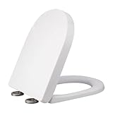 Brigtviee Toilettendeckel Weiss Mit Absenkautomatik,Weiß Wc Sitz Quick Release Funktion,18.9' Klobrille Aus Pp-Material,Toilettensitz Obere Befestigung Passend Auf Alle Standard Wc