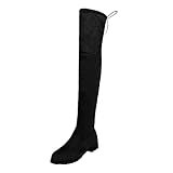 Overknee-Stiefel, Winterschuhe, Damenstiefel, bequem, lange Stiefel, Damenstiefel, breite Wade, über die Knie hohe Stiefel für Damen, Schwarz , 40 EU