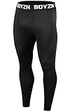 Boyzn 1er Pack Kompressionshose Herren, Sport Leggings Männer Atmungsaktiv Fitness Strumpfhosen, Funktionswäsche Tight Lang Unterhose, Laufhose Trainingstights für Fitness Gym Joggen Black-2XL