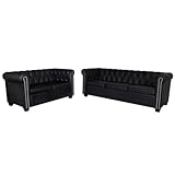 vidaXL Chesterfield Sofa Couch 2-& 3-Sitzer Kunstleder Wohnmöbel Polstergarnitur