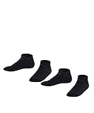 ESPRIT Unisex Kinder Sneakersocken Foot Logo 2-Pack K SN Baumwolle kurz einfarbig 2 Paar, Schwarz (Black 3000), 31-34