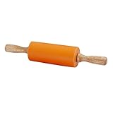 Ausrollwerkzeuge Kinderwerkzeug Lebensmittel Küche Rot for Fondant Zuhause Griffstift Kleine Vorräte Größe Ers Silikon Gebäck Mini Non-Er Holz Holz DIY Grade Pizzateig Rollen (Color :(Orange,M)