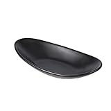 IMEEA Servierplatten Kleine Snackschalen Melamin Servierschalen Dip Schüsseln Schiffsförmige Bowl Snack Schalen,Perfekt für Desserts Sushi Salate Saucen(Schwarz)