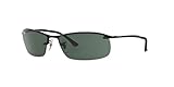 Ray-Ban Damen Top Bar Sonnenbrille, Schwarz (Gestell: Schwarz, Gläserfarbe: Grün Klassisch 006/71), Large (Herstellergröße: 63) EU