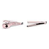 BaByliss Rose Blush Curl Secret Auto-Curler, automatischer Lockenstab mit 2 Temperaturstufen, 2664PRE & Rose Blush Glätteisen, 13 Temperaturstufen bis 235C, 2498PRE