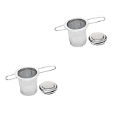 Amosfun Teezubereiter tea maker çay makinesi tea tea sets teeschublade Tee-Ei Tee steiler für losen Tee Maschenfilter Teefilter Klappbares Teesieb Rostfreier Stahl Silver