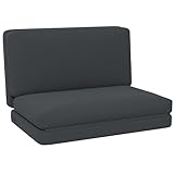 HOMCOM Bodensofa 3-in-1 Klappbar Schlafsofa mit Samtoptik, Gepolstert Sofabett bis 240 kg belastbar für Schlafzimmer, Wohnzimmer, Dunkelgrau