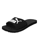 PUMA Unisex Purecat Flip-Flop, Black-White, 44.5 EU