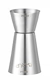 HENDI Cocktail Messbecher, BarUp, 2 verschiedene Messmengen, matte Ausführung, Cocktailmessbecher, Jigger, Barmaß, 25/50ml, ø43x(H)85mm, Edelstahl, silber