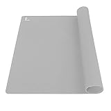 Rutschfeste Antihafte Backunterlage/Backmatte Silikon Groß 60 x 40 cm Ausrollmatte Teigmatte Silikonmatte Backfolie Arbeitsmatte für Fondant Gebäck Pizza Matte, BPA Frei, von Super Kitchen（Grau）