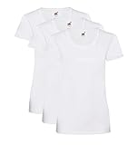 Fruit of the Loom Damen Valueweight T-Shirt 3 Pack, Weiß, 40(Herstellergröße:M)