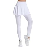 Golf-Outfits mit Rock, einfarbig, lässiger Rock, sportlich, hohe Taille, weiche Leggings für Damen, Workout-Hose, Training, athletische Laufhose, Tennis-Skorts, dehnbare Strumpfhose, Yogahose, weiß, S