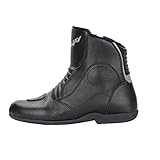 FAST WAY FTS-1 S Stiefel, Kurzer Tourenstiefel, CE Zertifiziert, Robuster Motorradstiefel, Schalthebelverstärkung, Pflegeleicht, Seitlicher Reißverschluss, Gr. 42