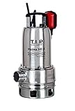 T.I.P. Schmutzwasser Tauchpumpe Edelstahl Maxima 300 IX (bis 18.000 l/h Fördermenge, Förderhöhe max. 8 m / Druck max. 0,8 bar, 700 W, Edelstahl-Pumpengehäuse, Noryllaufrad) 30116