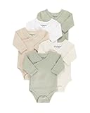 Kindsgard Wickelbody 5er-Pack Langarm Beige - Größe 62 - Baby Body Langarm - Einfaches An- & Ausziehen - Zertifiziert nach Oeko-TEX Standard