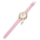 GLSTOY Gürteluhr mit Diamanten Modeuhren für Damen Armbanduhr Mädchen sehen Damenaccessoire Damenhandgelenkuhr Freizeituhr für Mädchen Freizeituhr für Damen Bewegungstyp: Quarz Rosa