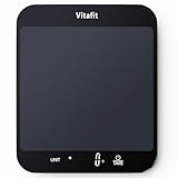 Vitafit 15kg Digitale Küchenwaage, Multifunktions-Lebensmittelwaage, Digitalwaage mit LED-Display, Gehärtetes Glas Gewicht Gramm 1 g Richtigkeit,Schwarz