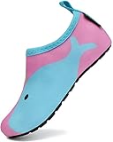 SAGUARO Badeschuhe Kinder Wasserschuhe Jungen Mädchen Schwimmschuhe Schnelltrocknung Strandschuhe Aquaschuhe Leicht Tauchschuhe Neoprenschuhe Surfschuhe Stil:5 Pink, Gr.32/33 EU