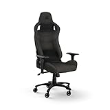 Corsair T3 RUSH Fabric (2023) Fauteuil Gaming – Inspiré des Sports Automobiles – Revêtement en Tissu Doux – Coussin Détachable pour La Nuque et Support Lombaire à Mémoire de Forme – Anthracite