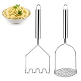 2 Stück Kartoffelstampfer, Kartoffelstampfer Edelstahl Potato Masher Gemüsestampfer Kartoffel Stampfer Lebensmittelstampfer Utensilien Handstampfer spülmaschinengeeignet