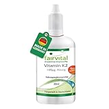 Fairvital | Vitamin K2 MK-7 Tropfen 100µg - 30ml - All-Trans Gehalt mind. 99,5% - Natürlich und fermentiert aus Natto