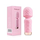 Mini Starke Massagestab, Silikon Massagegerät mit 10 Vibrationsmodi, Wasserdichte Wiederaufladbare Tragbare Klein Vibrations Massager, Leises Kabelloser Handmassagegerät, Geschenk für Frauen Rosa