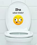 WC Aufkleber - Du schon wieder! Smiley Smilie Toilette Toilettendeckel Bad Gäste-WC A169