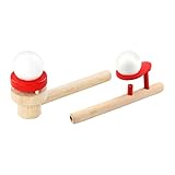 TOYANDONA 2ST Blasrohr Kugelspielzeug Spielzeug aus Holz Balance Ball Floating Spielzeug Kinder Partybevorzugungen Gleichgewicht Schlag Spielzeug Weihnachten Goodie Bag Füllstoffe Treib