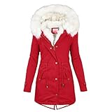 Jacke Damen Winter 2025,Winterjacke Lang Damen Wintermantel Damen Wasserdicht Mantel Damen Elegant Winterjacke Damen Lang Warm Gefüttert Damenmantel Damen Outdoorjacke Jacke Winter Lang