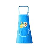 PLABBDPL Malschürze Kinder Verstellbar, 1 Stück Kinder Schürzen Set mit Taschen, Kochschürze Kinder Jungen Mädchen, Verstellbare Kleinkind Kochschürze für Basteln Malen Backen Kochen, Blau, 5-11 Jahre