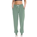 SMUXP Jogginghose für Damen, hohe Taille, Kordelzug, Sport, Yoga, leger, lockere Passform, Trainingshose mit Taschen, 2025 Happy New Year, Freitag, Schwarz, grün, S