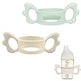 Babyflaschen Griffe, Flaschengriff Halter, Baby Flaschengriffe Silikon, Weithals Babyflaschengriffe, Baby Silikon Flaschengriffe für Baby Kleinhand Greifdesign, Außendurchmesser über 5 cm, 2Pack