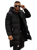 OZONEE Herren Winterjacke Jacke Winter Farbvarianten Warm Bomberjacke Steppjacke Wintermantel Kunstfell Daunenjacke Leichte Jacket Outdoor Puffer Gepolstert O/M799Z SCHWARZ L